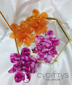 Large Resin Flower Earrings