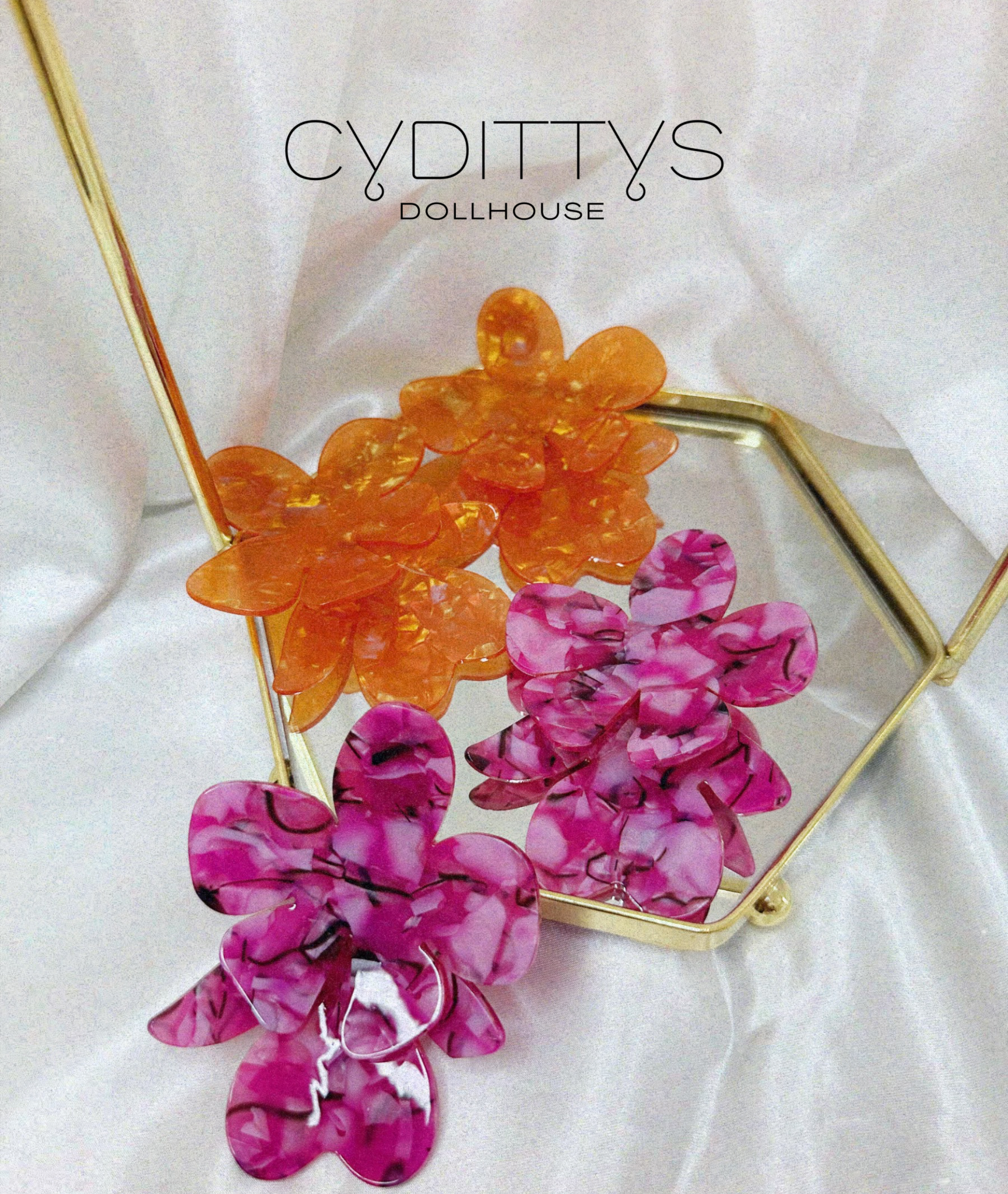 Large Resin Flower Earrings