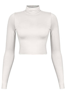 White Turtleneck Crop