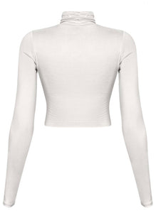 White Turtleneck Crop